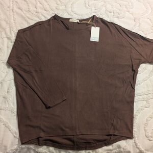 Brown Long Sleeve Women's Top